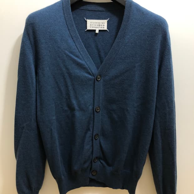 [S] 마르지엘라 엘보우 패치 가디건 블루