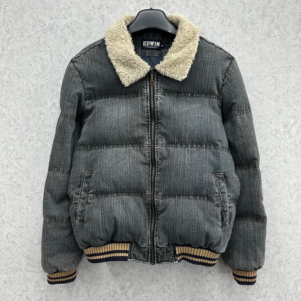100 EDWIN 여자 y2k 데님 덕다운 패딩
