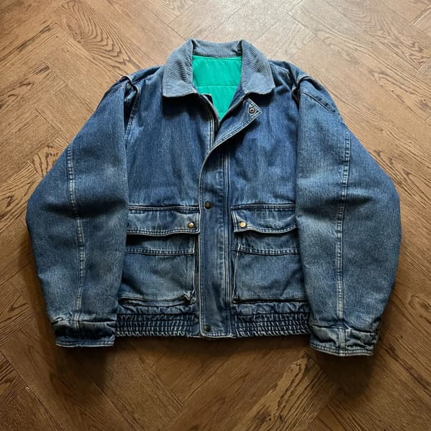 [L]90's USA 빈티지 A-2 타입 데님 봄버 자켓