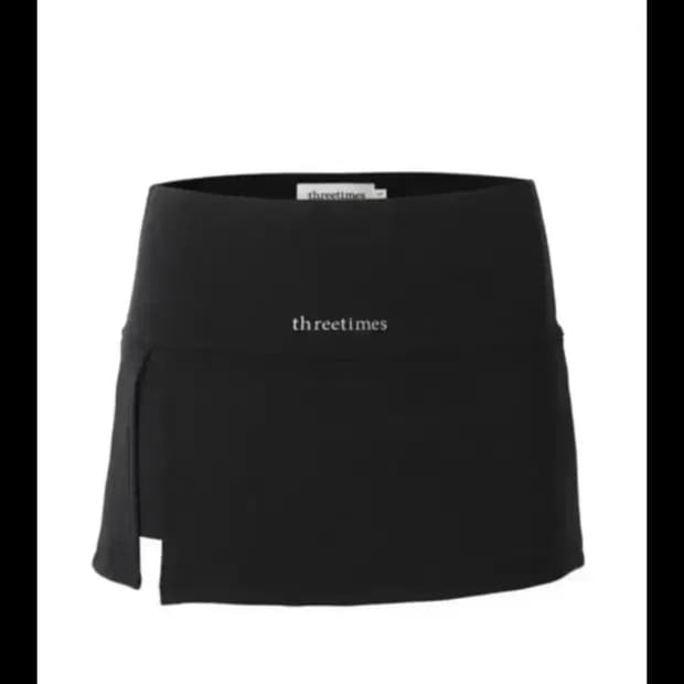 쓰리타임즈 슬릿 스커트 블랙 M