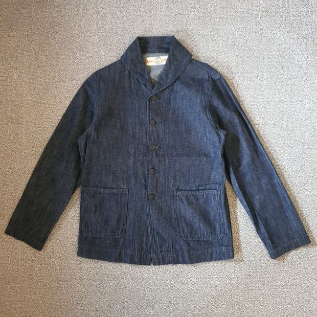 리얼맥코 USN 데님 숄 칼라 던가리 점퍼