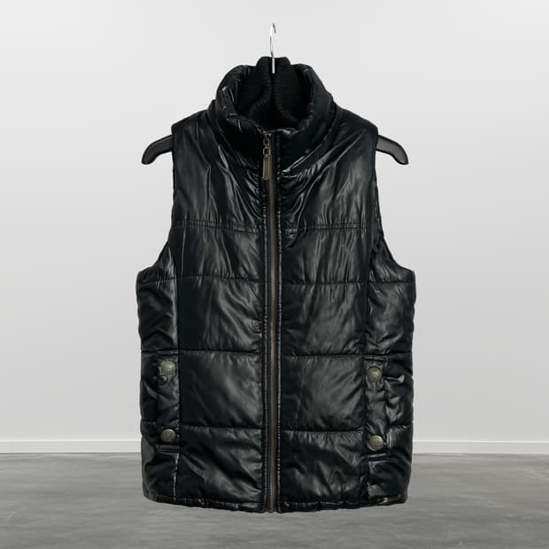 빈티지 레이어드 패딩 베스트 