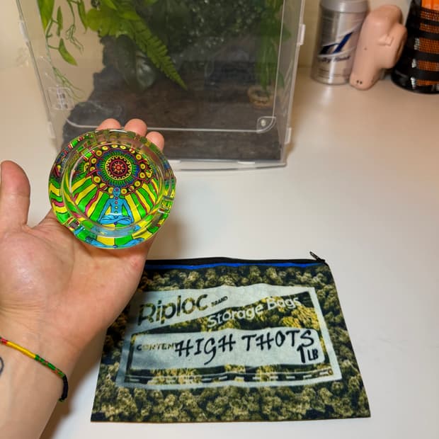 사이키델릭 만다라 명상 애쉬트레이 재떨이