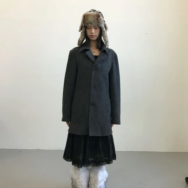 Comme Ca Men Classic Wool Half Coat