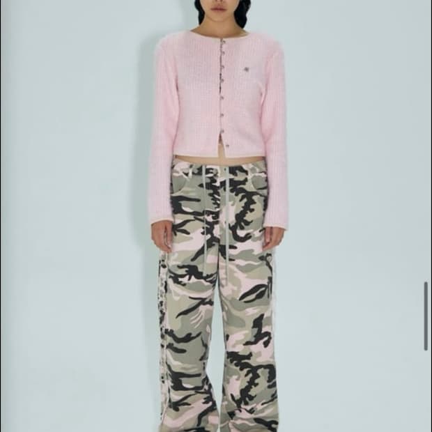 김미더영 트위드 가디건 핑크