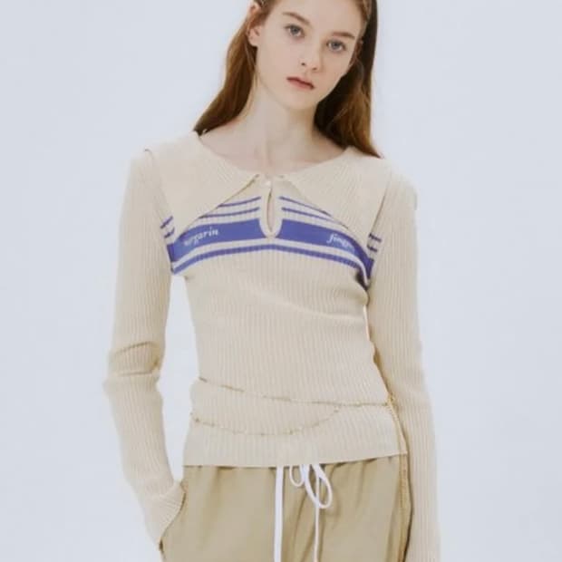 마가린핑거스 클로이 로고 세일러 니트