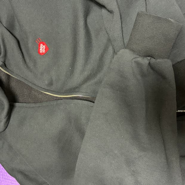 휴먼메이드 블랙 기모 후드집업 s