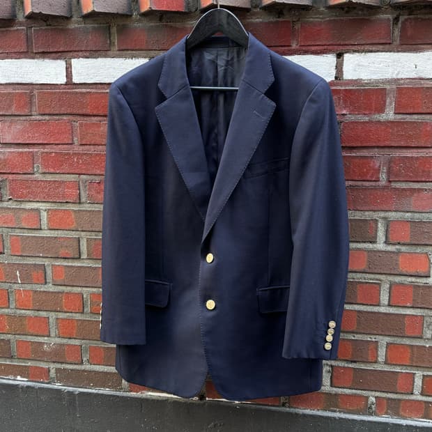 버버리 금장버튼 네이비 블레이저 자켓 