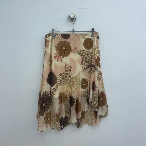 Mocha bloom layered skirt