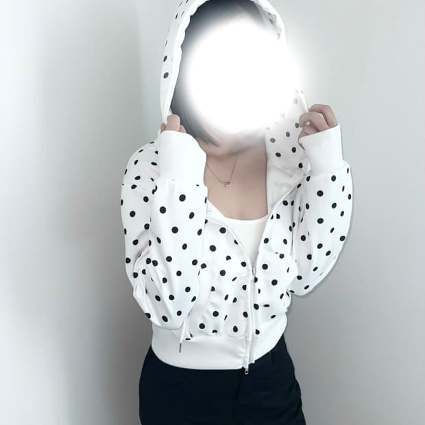 도트무늬 투웨이후드집업➿