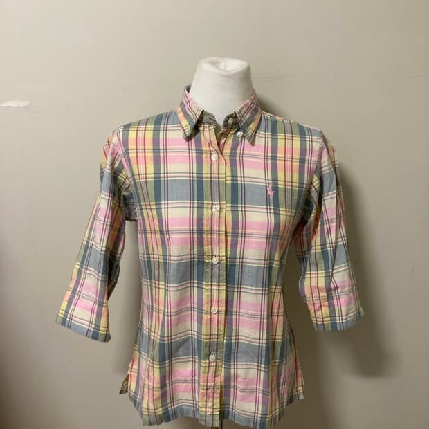 말차딸기우유체크 폴로반팔셔츠