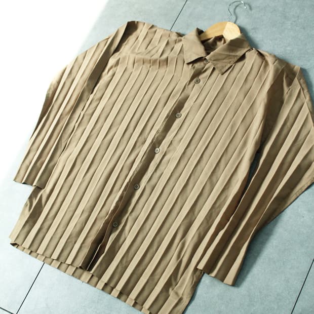 Homme Plisse Beige Shirt
