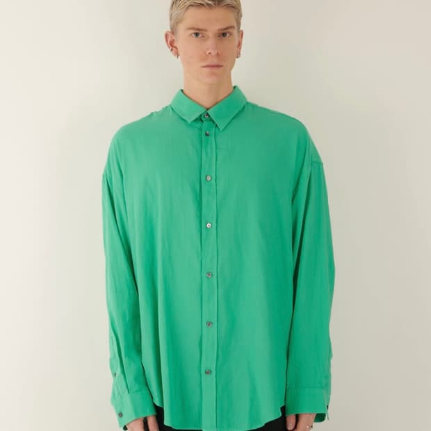 ACNE STUDIOS 터쿼이즈 그린 오버사이즈 셔츠