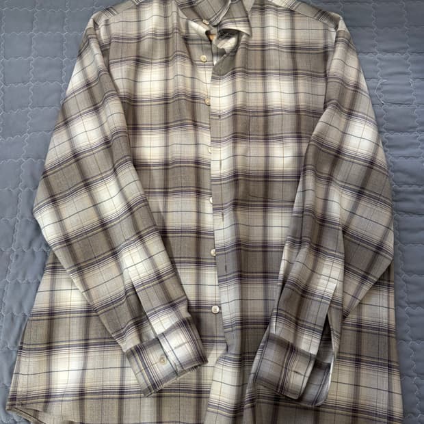 오라리 슈퍼 라이트 울 체크 셔츠 라이트 브라운 체크 - 23AW 