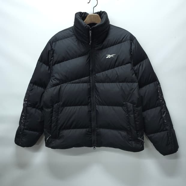 리복 벡터 로고 블랙 덕다운 오리털 숏패딩