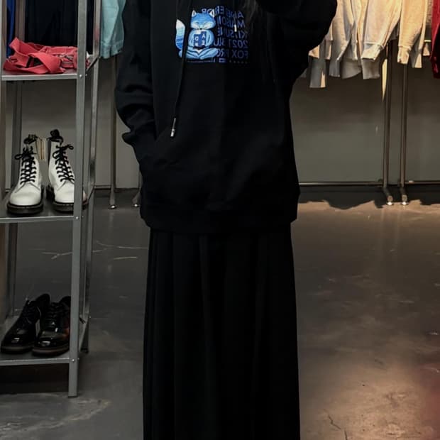 메종키츠네 X 아더에러 메디테이션 폭스 후드 블랙A3819