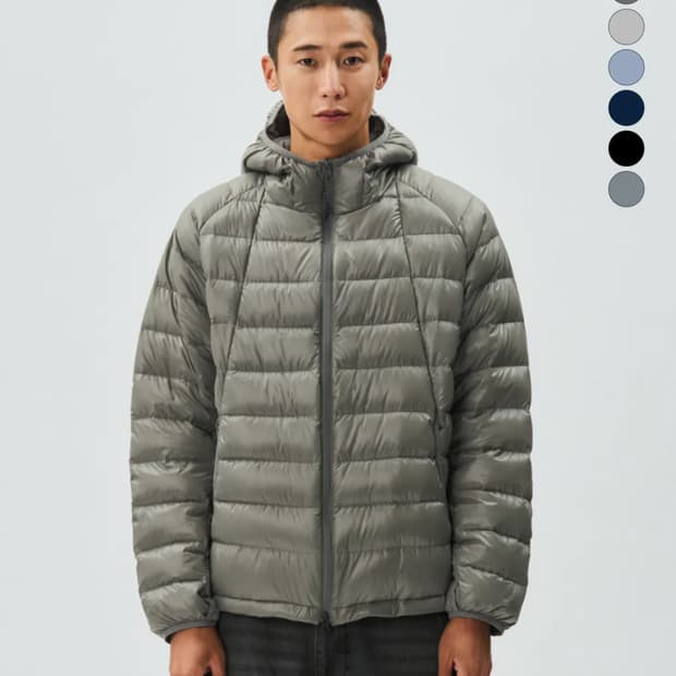 노티카 경량패딩 올리브 색상