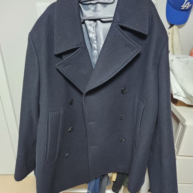 엘무드 숏더블코트 딥네이비 48사이즈
