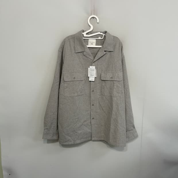 JW앤더슨 유니클로 콜라보 벌러쉬드 코튼 오버사이즈 셔츠 XL 그레이