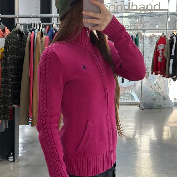 폴로랄프로렌 니트집업 핑크