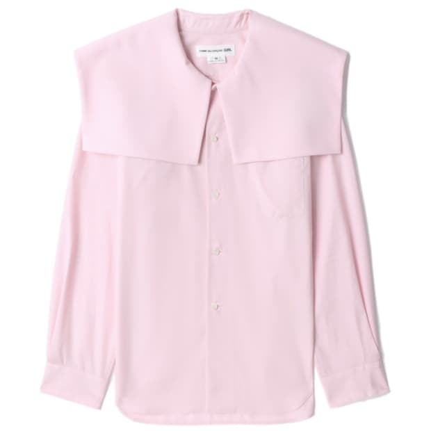 꼼데가르송 걸 빅카라 세일러 블라우스 셔츠 핑크 XS