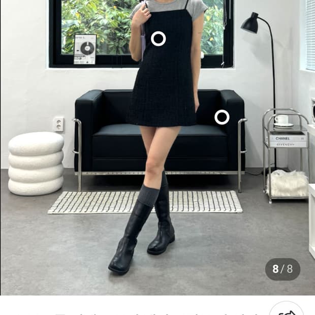 320 쇼룸 트위드 뷔스트에 원피스