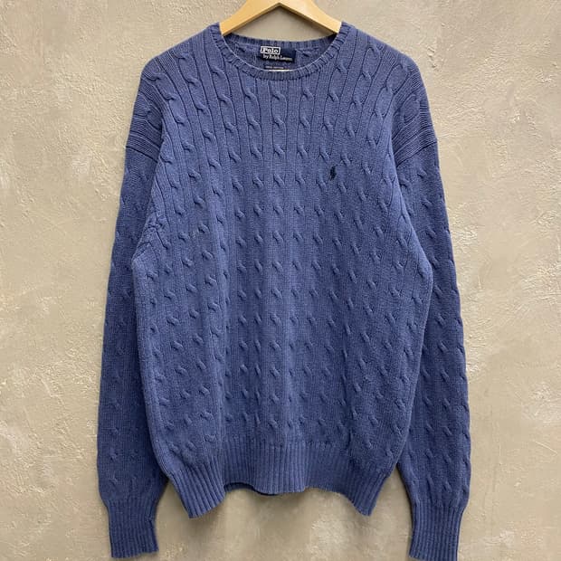 [100] 90-00s Polo 폴로 랄프로렌 코튼 케이블 니트