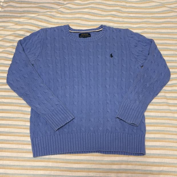 Polo Ralph Lauren 남아 주니어 코튼 케이블 스웨터 L