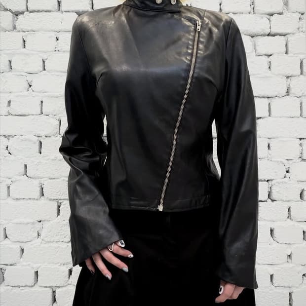 MORGAN Asymmetrical Zip Leather Jacket