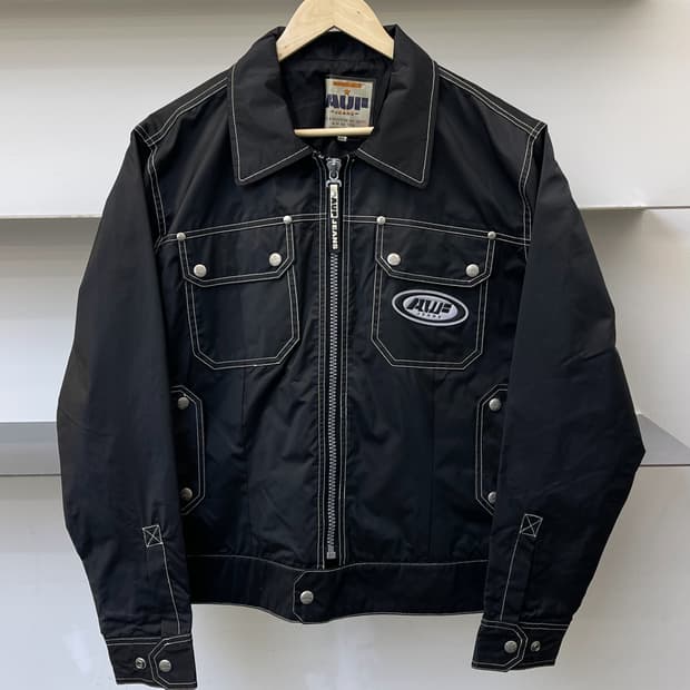 Auf Jeans 90s 투포켓 PU 집업 셔츠 자켓