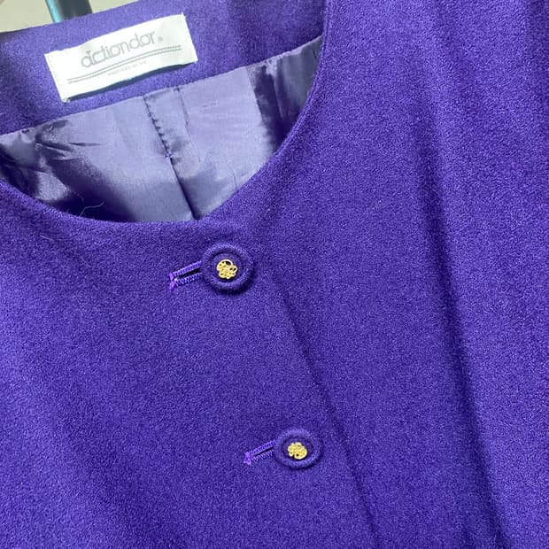 dictiondor 퍼플 울 금장 버튼 자켓