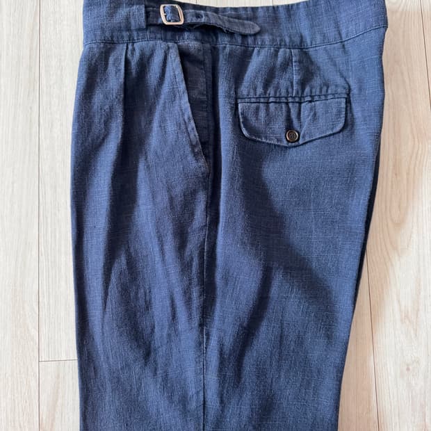 에스타도 estado 투 플리츠  린넨 구르카 팬츠 52