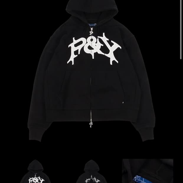 펑크앤요 punkandyo 로고 후드집업 블랙