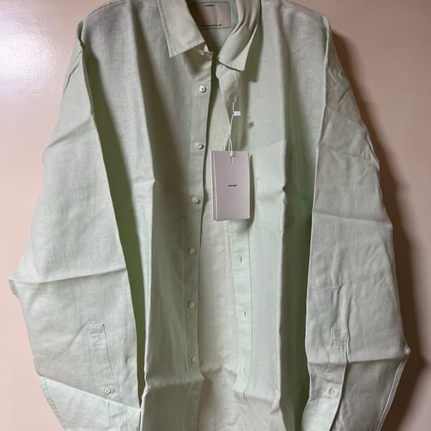 포터리 컴포터 셔츠 리넨 라이트그린 3 새제품