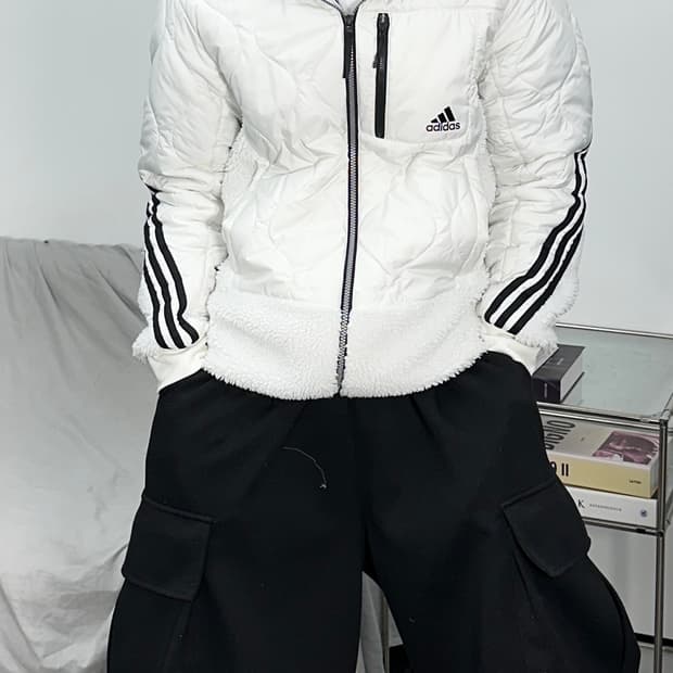 아디다스 하이브리드 쉐르파 퀄팅 트랙 자켓 M