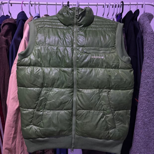 아디다스 파이어버드 초록 패딩조끼 100