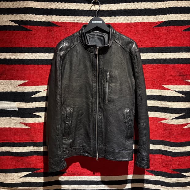 Single sheep skin biker jacket / 양가죽 바이커
