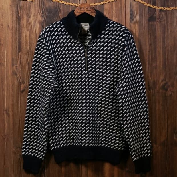 엘엘빈 노르웨이 버드아이 니트