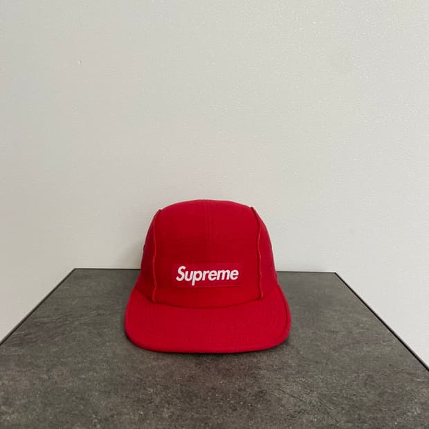 슈프림 레드 박스로고 캠프캡 모자