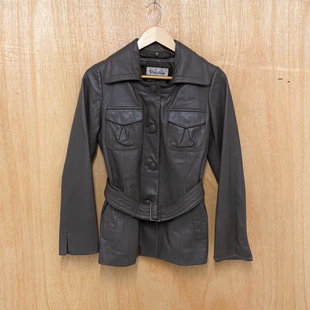 VTG 2way leather half coat 빈티지 투웨이 레더 코트