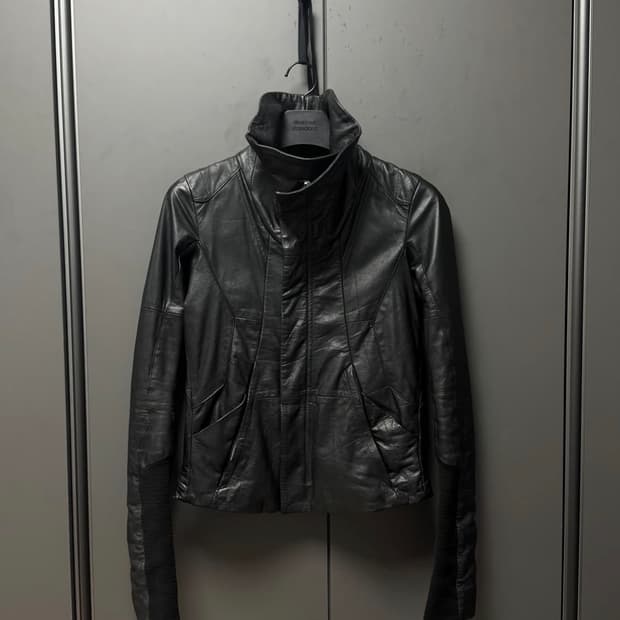 ekam 하이넥 레더자켓