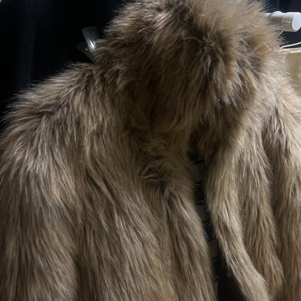 웰빙익스프레스 퍼자켓 S 카멜 3회착용미만 민트급