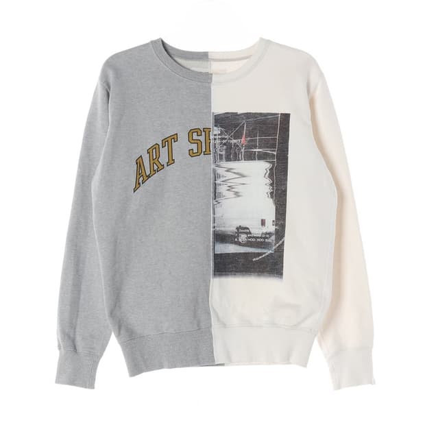 디스이즈네버댓 하프앤하프 배색 그래픽 맨투맨 S