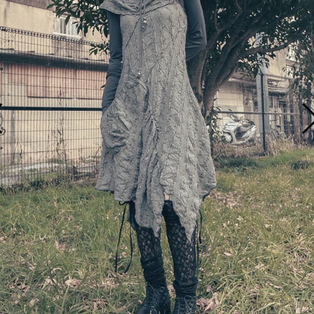 허그유어스킨 Draw-string off-shoulder dress (C