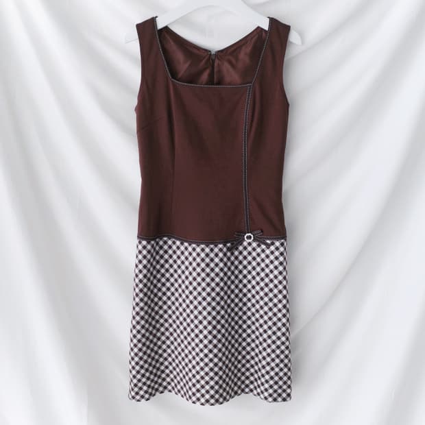 cecil mcbee) check ribbon one-piece