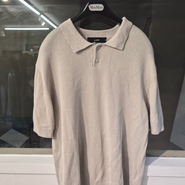 L) ILCORSO 일꼬르소 카라 반팔 니트티 팝니다