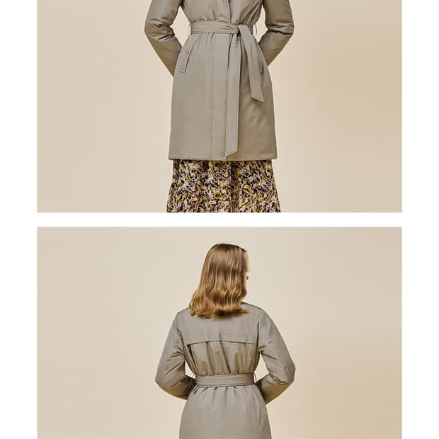 헨리코튼 우먼스 구스다운 패디드 로브 코트 (M)