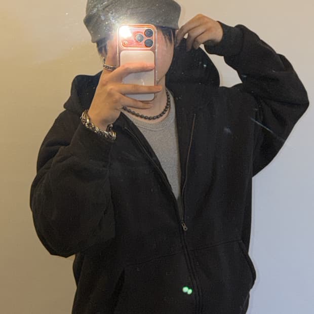 이지갭 블랙 후드집업