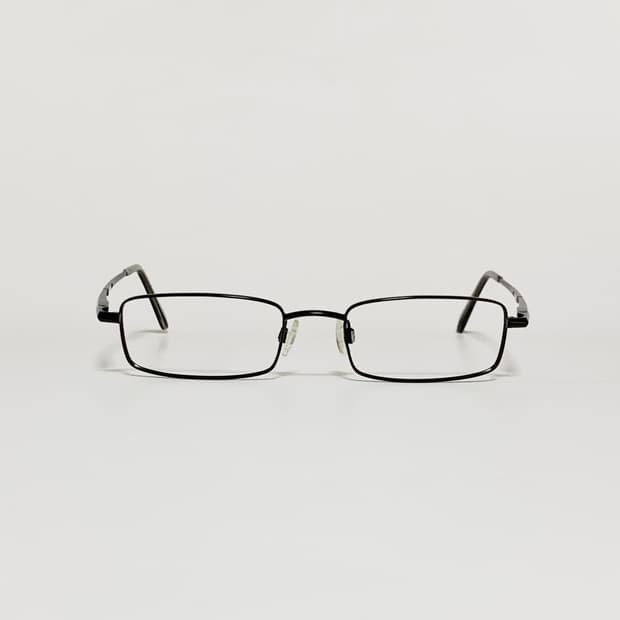904 빈티지 데드스탁 Y2K 슬림 직사각 메탈 안경 블랙 프레임 픽키