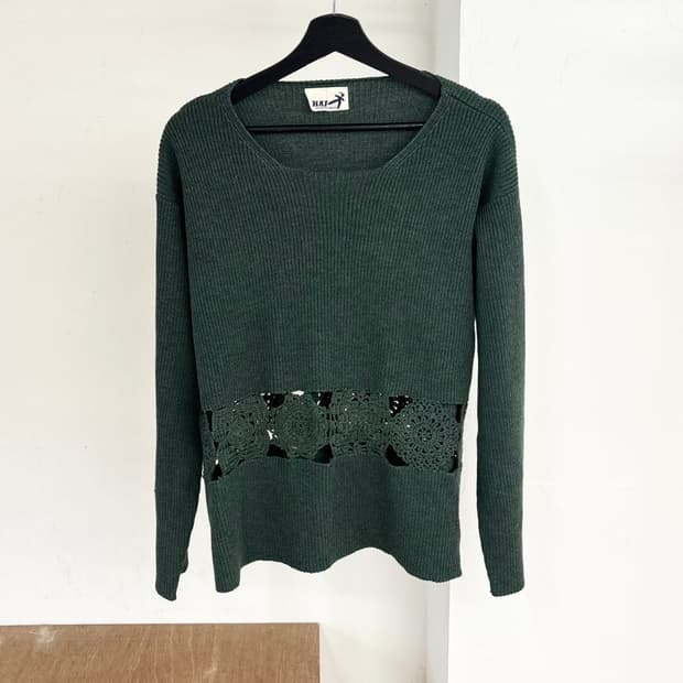 하이 스포팅 기어 그린 니트